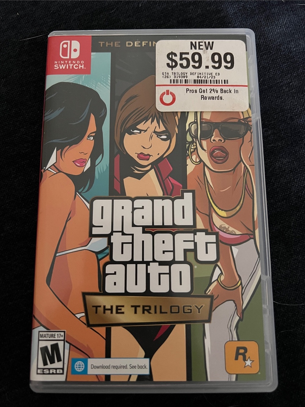 Nintendo Switch Grand Theft Auto: The Trilogy – Black, Cream & Red Cover Art
